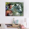 Diamond Painting Embroidery Girl Animals Wolf Cross Stitch Full Needlework Home Decor Round Drill