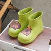 Прочные женские резиновые сапоги из ЭВА, мультяшные низкие сапоги с изображением капибары, противоскользящие, износостойкие, водонепроницаемые резиновые сапоги, дождевая обувь