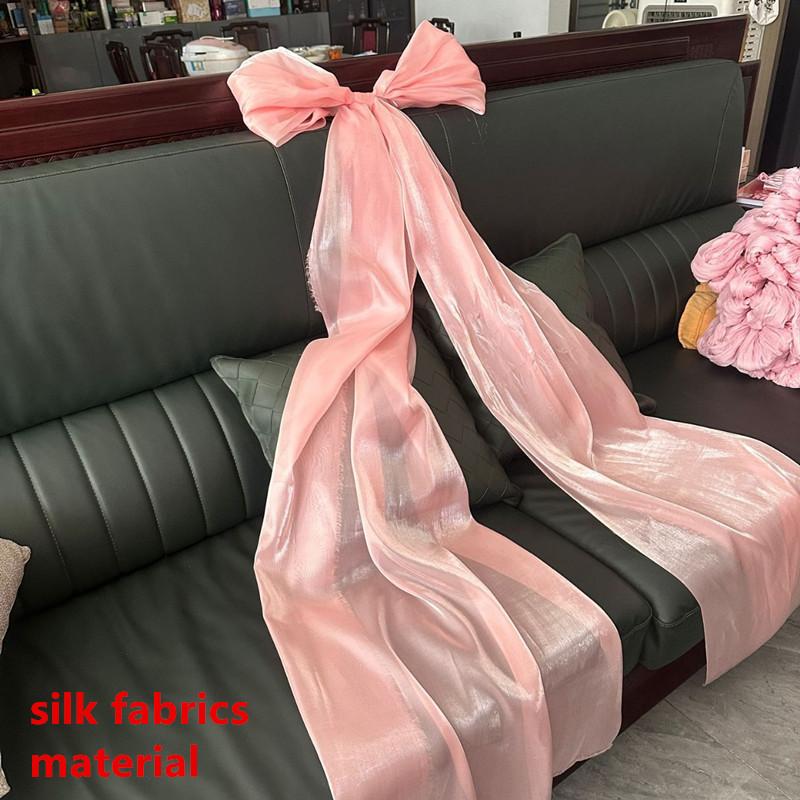 Pink Organza Lighted Christmas Tree Bow Topper Large Holiday Tree Decoration Elegant Xmas Home Party Decor Accessory