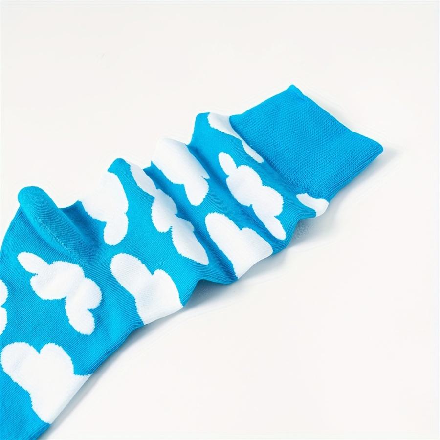 1 пара новых мужских носков с рисунком «белые облака» на осень и зиму