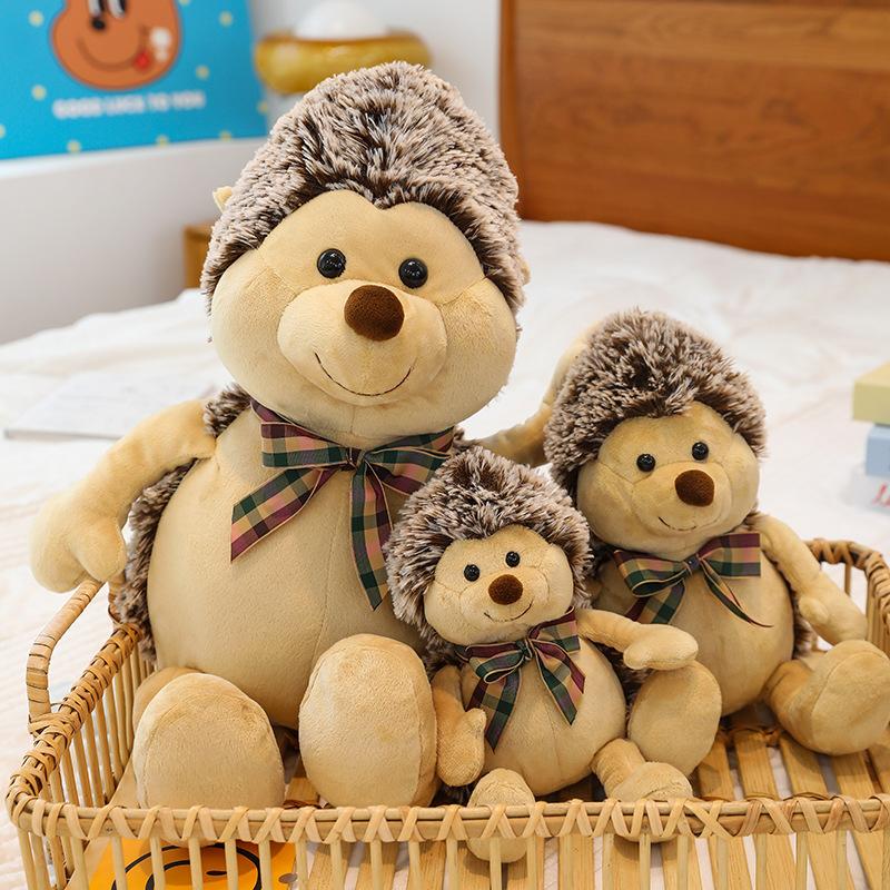 Ugly cute ribbon hedgehog plush toy ground marketing ring gift children sleeping rag doll office decoration