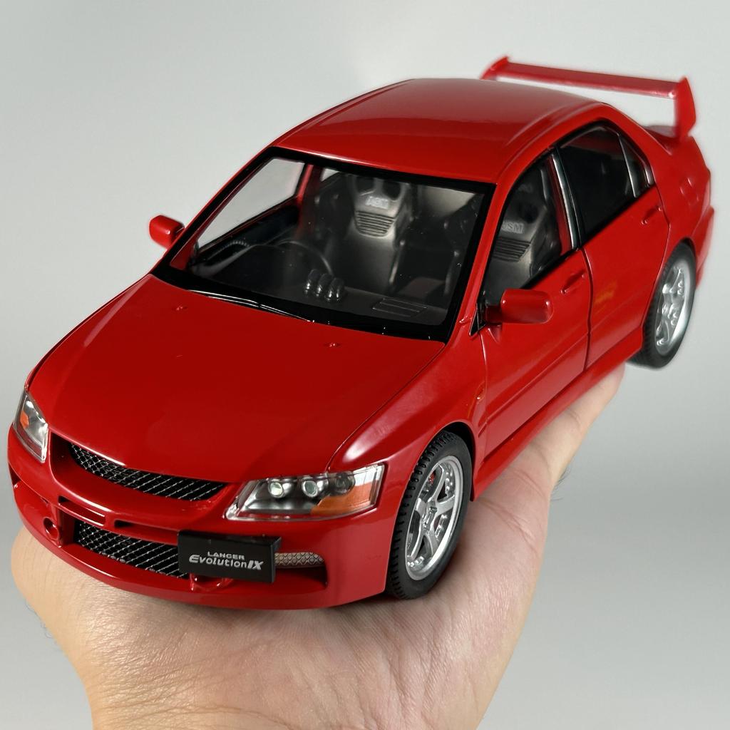 ABAM1 JDM 1:24 Mitsubish Lancer Evolution EVO9 compact car Alloy Metal Diecast Model Car Sound & Light Pull Back Collection Hobby Gift