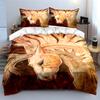 Golden horse with feathers. Bedding sets Duvet cover sets Duvet covers Pillowcases(1 * Duvet Cover 2 * Pillowcases, without duvet insert)