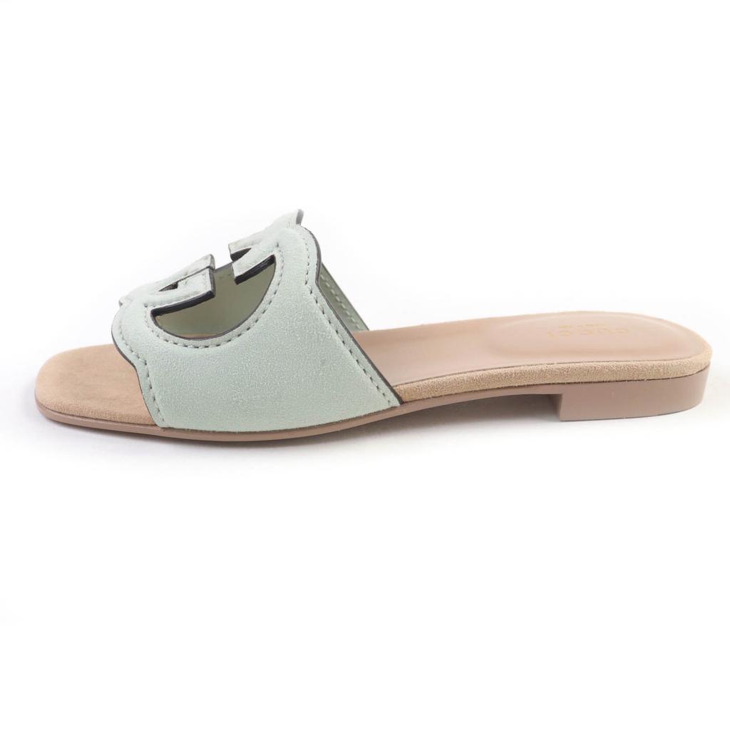 GUCCI Sandals Interlocking G Mint green Suede leather Women 36 Used