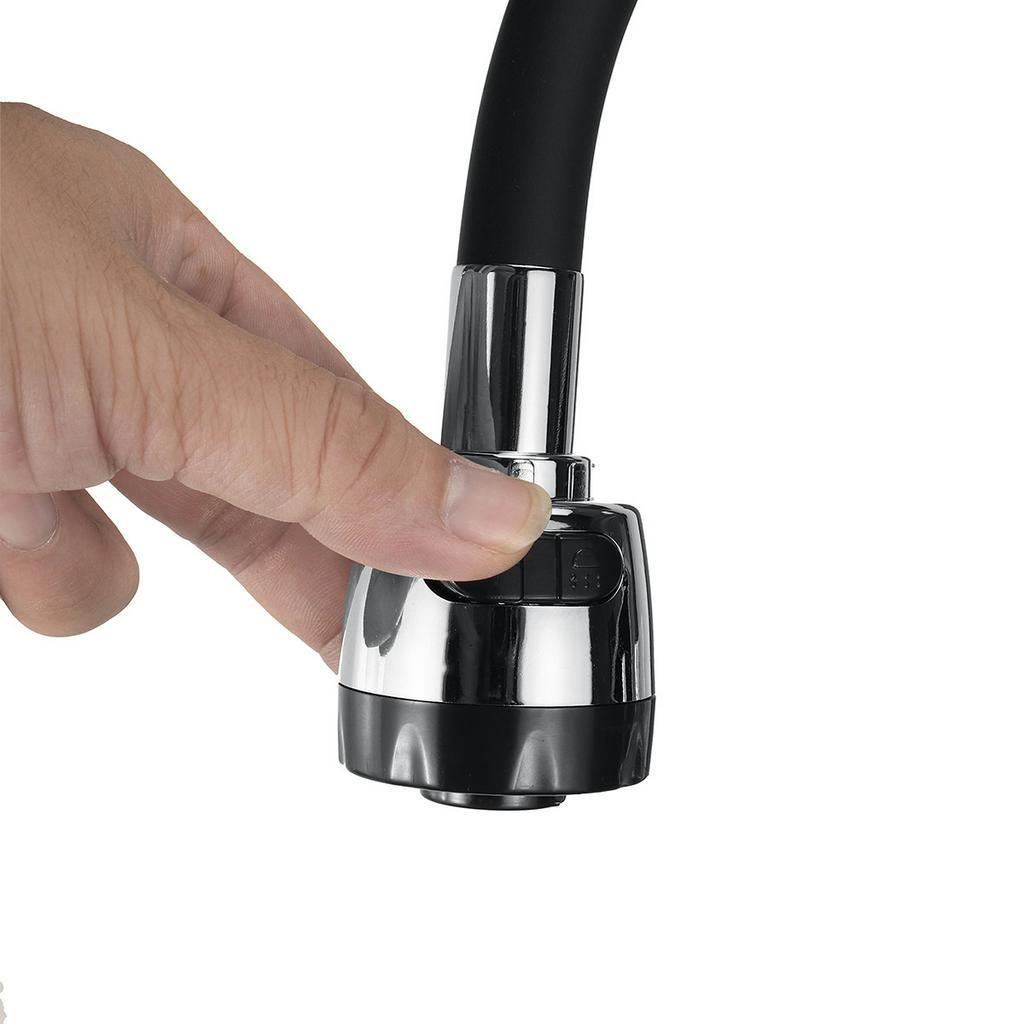 Черный 360° Вращающийся Смеситель для Горячей и Холодной Воды Полированный Хром Однорычажный Кухонный Смеситель для Раковины Torneira Настольный