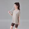 Casual Sports Short-sleeved T-shirt Women's 2026 Summer Loose and Versatile Solid Color Top