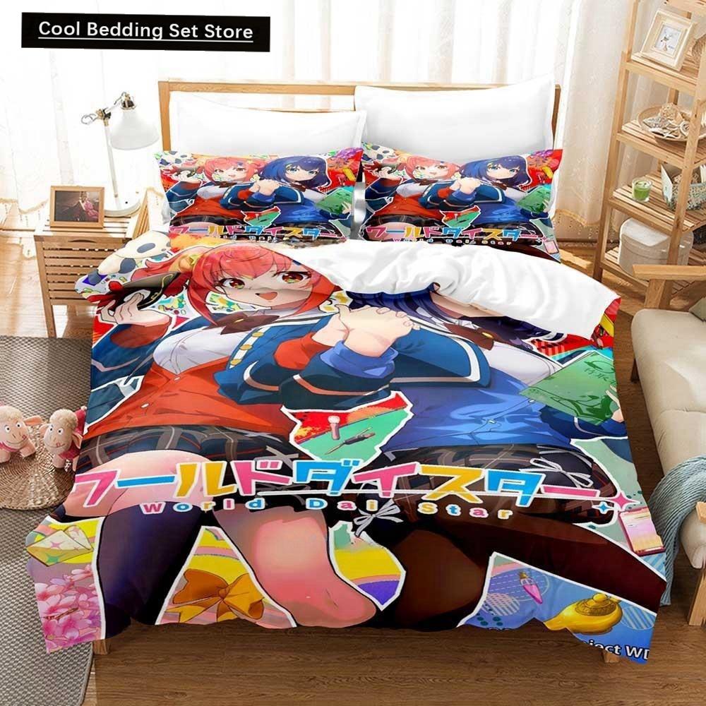 3D-принт аниме Kawaii Girl World Dai Star Комплект постельного белья Single Twin Full Queen King Size Комплект постельного белья для взрослых и детей, пододеяльники