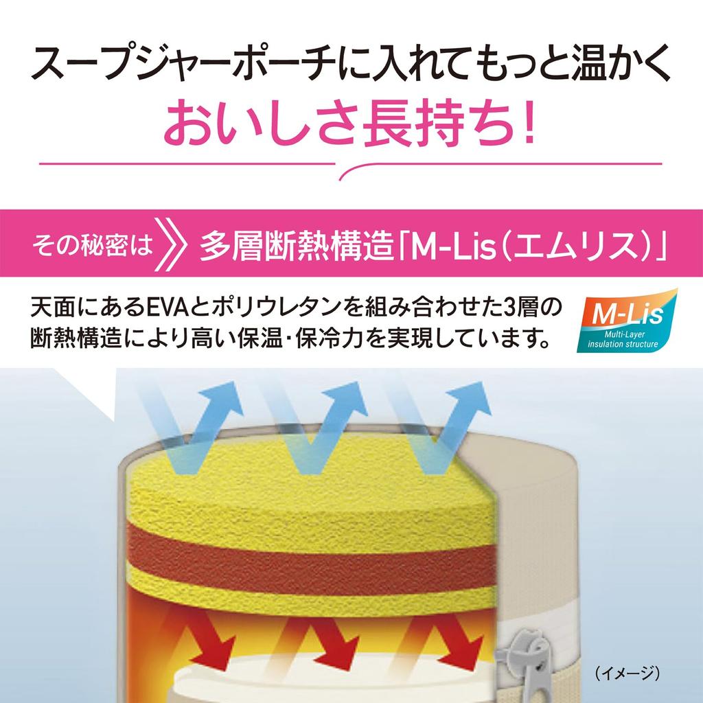 Zojirushi Чехол для суповой банки S-размера (250-400 мл) | Портативный и Изолированный | Карман для Столовых Приборов | Машинная Стирка Ланч-Пакета | Воздушный Зеленый SW-PC01-GM