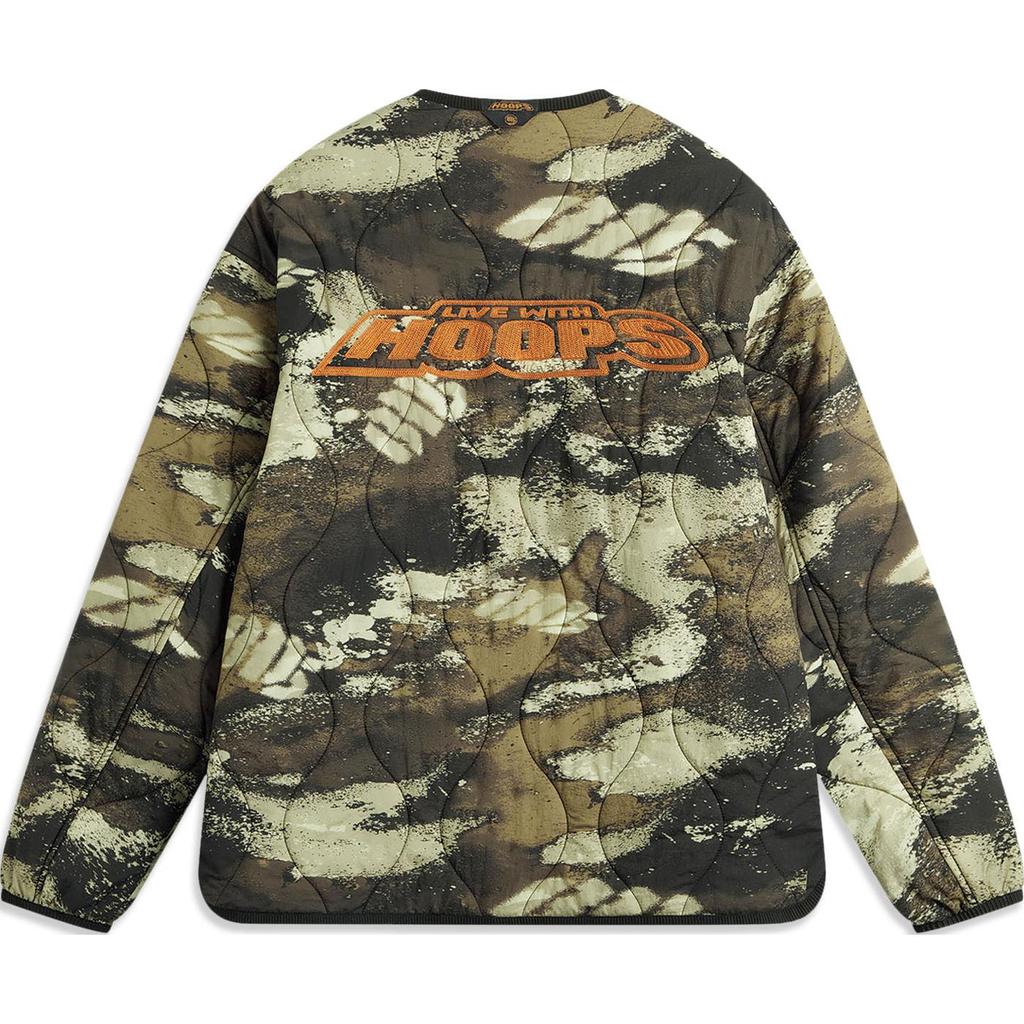 Li-Ning Badfive водонепроницаемая свободная хлопковая куртка мужская куртка камуфляж AJMU085-4