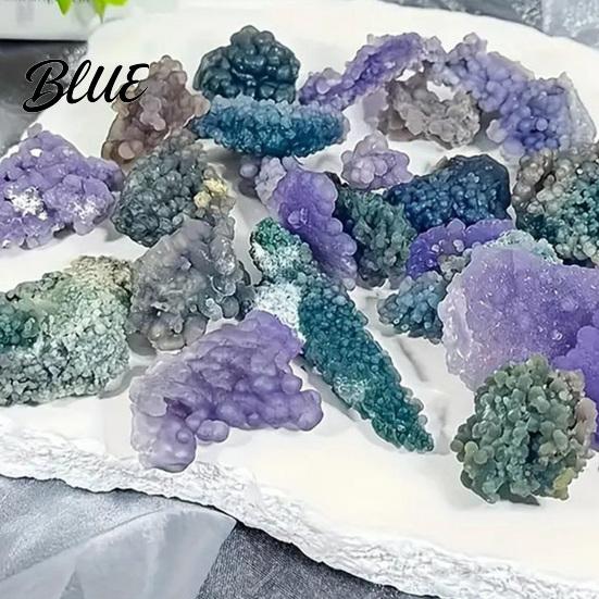 Гладкие Полированные Камни Натуральный Виноградный Агат Кристаллическая Гроздь Минеральный Самоцвет Камень Энергетические Генераторы для Аквариума Террариума Декор Уникальный