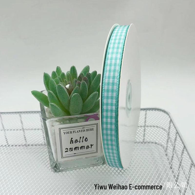 1cm Wide Plaid Ribbon for Cake Packaging, Flower Bouquets, and Christmas Decorations