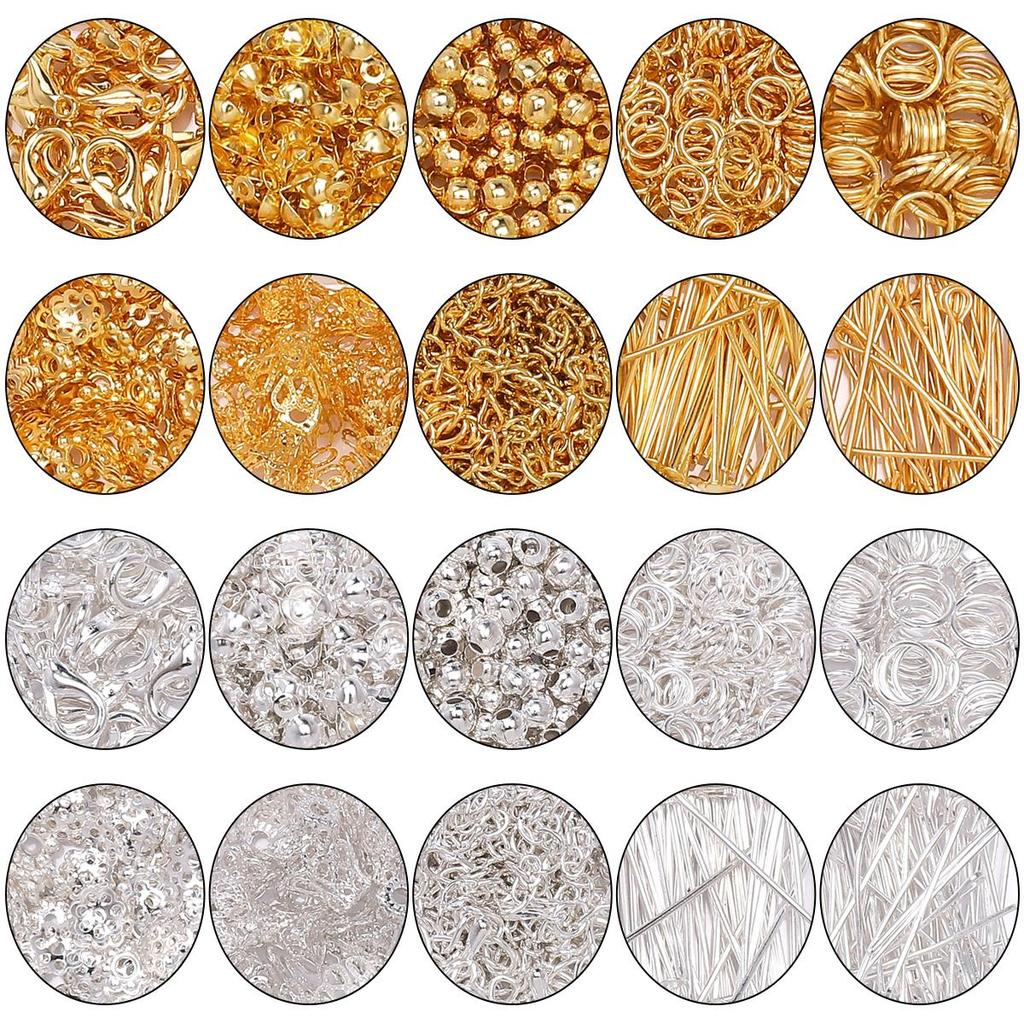 820Pcs Metal Jump Ring Clasps Lobster Chain Spacer Beads Pin Accessories For DIY Jewelry Making
