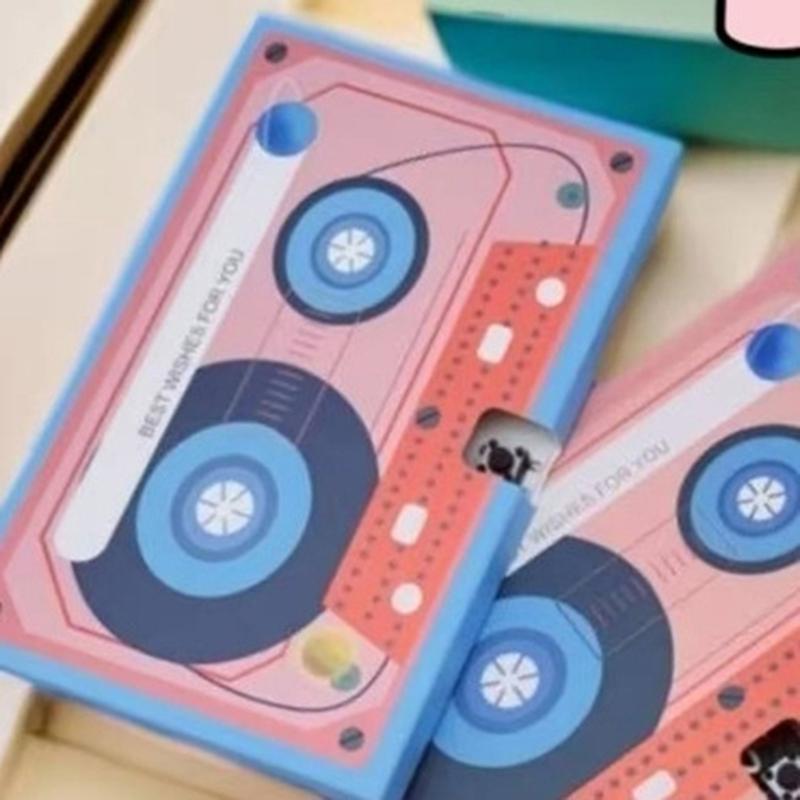 1 Piece Anniversary Gift Message Recorder Cassette Recording Voice Tape Greeting Card Handmade Surprise For Birthdays