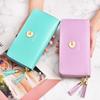 Wallet Korean version for women, long and large capacity handbag, small daisy double-layer zipper simple phone bag