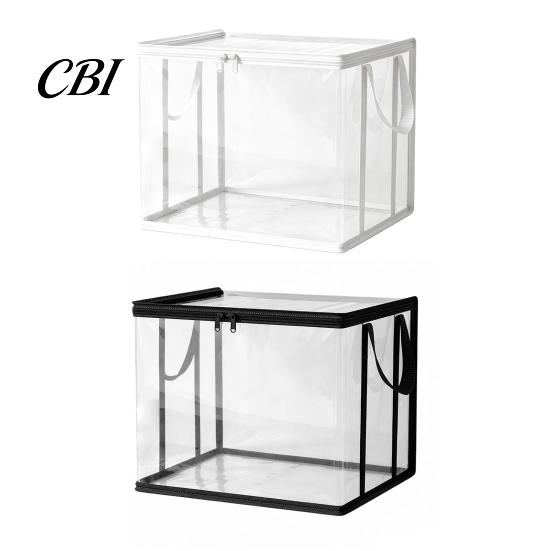 Large Capacity Storage Bag Clothes Bag, with Lid And Handles, Dustproof PVC Organizer, Transparent Container for Book Toys Thickened Composite