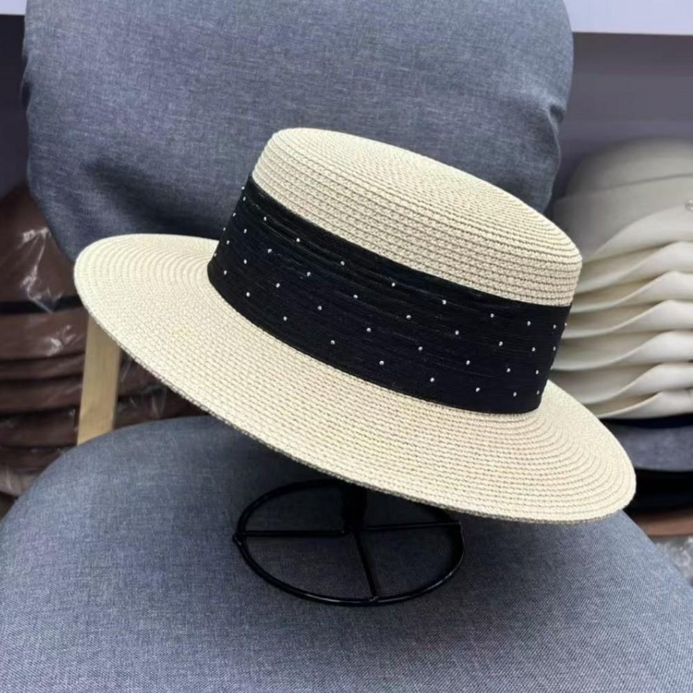 Korean Style Sunscreen Bucket Hat Wide Brim Women's Sun Hat Fashion Straw Woven Hat  Ladies