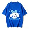 2026 New Arrival Kawaii Cinnamoroll Blue Bow Print Couple T Shirts Casual Loose Family Matching Outfits Parentchild Tees Tops