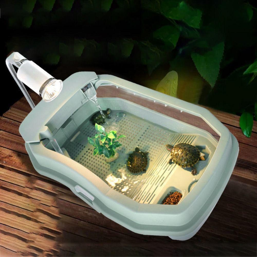 Plastic with Basking Island Detachable Turtle Tank Reptile House Turtle Feeding Box Reptile Habitat