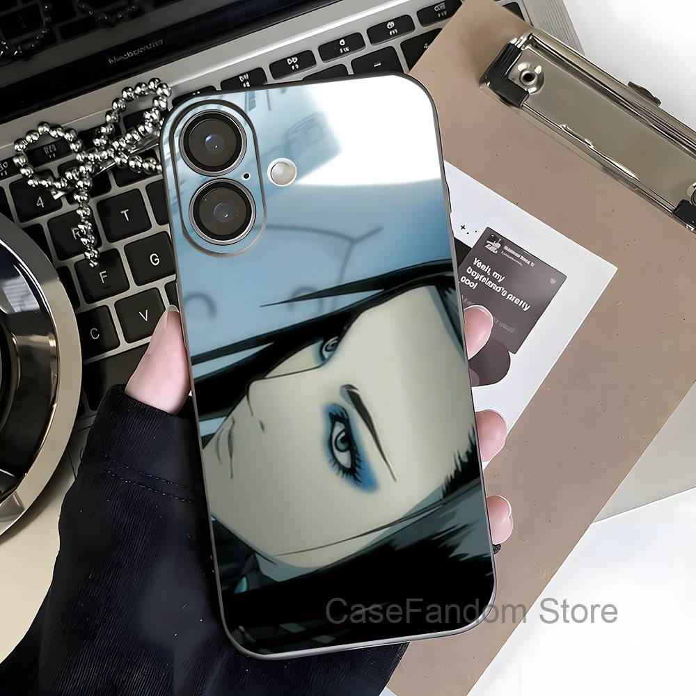 Аниме E-ergo P-Proxy Для iPhone 17,16,15,14,13,12,11,Pro,Max,Plus Прозрачный серый Чехол для телефона Магнитная беспроводная зарядка