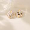 Retro Irregular Square Oil‑Drop Stud Earrings Personalized Exquisite Women European‑American Jewelry