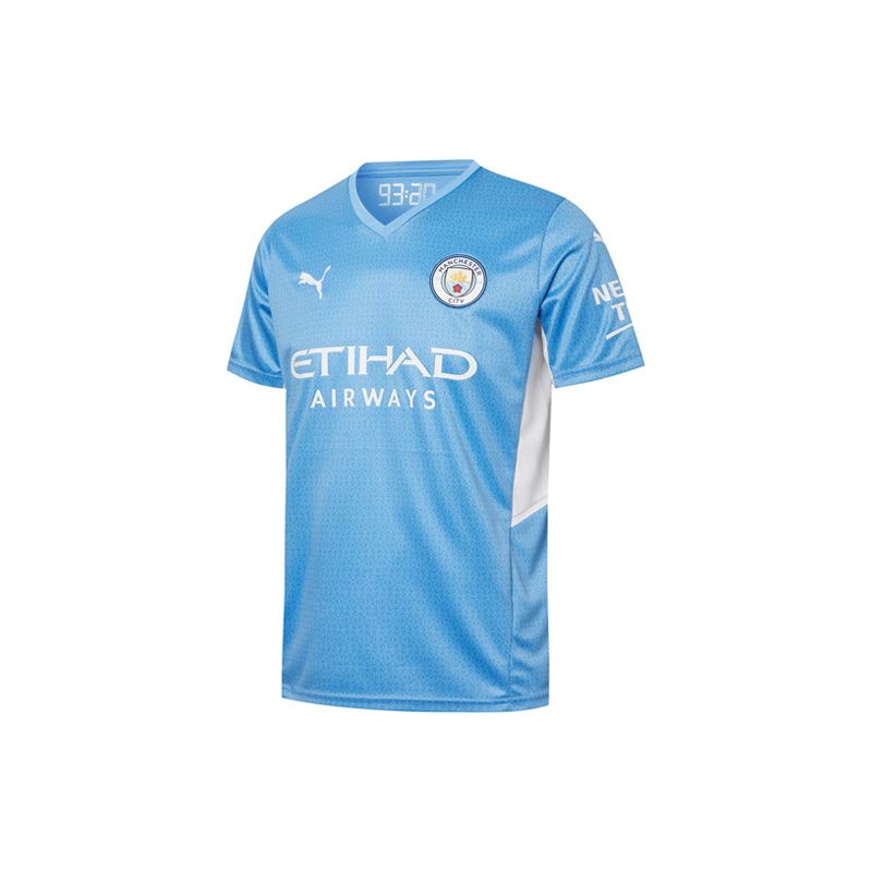 Puma MCFC CNY Edition Home Performance Straight-Leg Breathable Soccer Jersey 21-22 Season Kevin De Bruyne Fan Version Men Jerseys Blue 759202-01