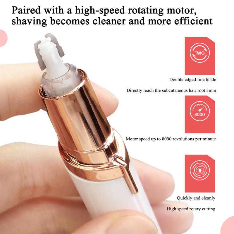 1pc Electric Eyebrow Trimming Tool Portable For Beginners Automatic Electric Eyebrow Trimmer Nose Hair Shaving Brush Scraper