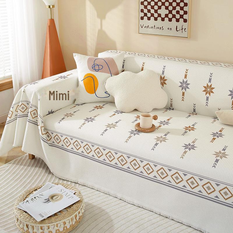 Чехол и подушка для дивана с противоскользящим покрытием в стиле бохо - для круглогодичного использования