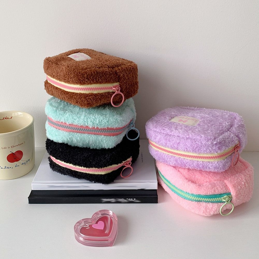 INS Trendy Cosmetic Bag Креативная мини-сумка для макияжа для девочек Мягкий кошелек для монет Дорожное хранение косметики