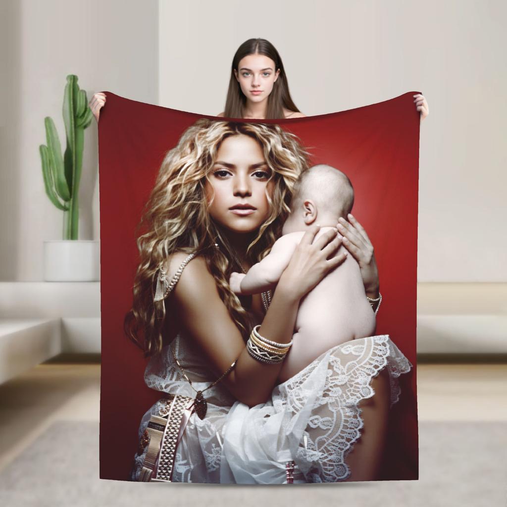 Shakira Blanket Singer Pop Soft Funny Plush Throw Blanket For Home Decor Travel Office Flannel Bedspread Bed Cover