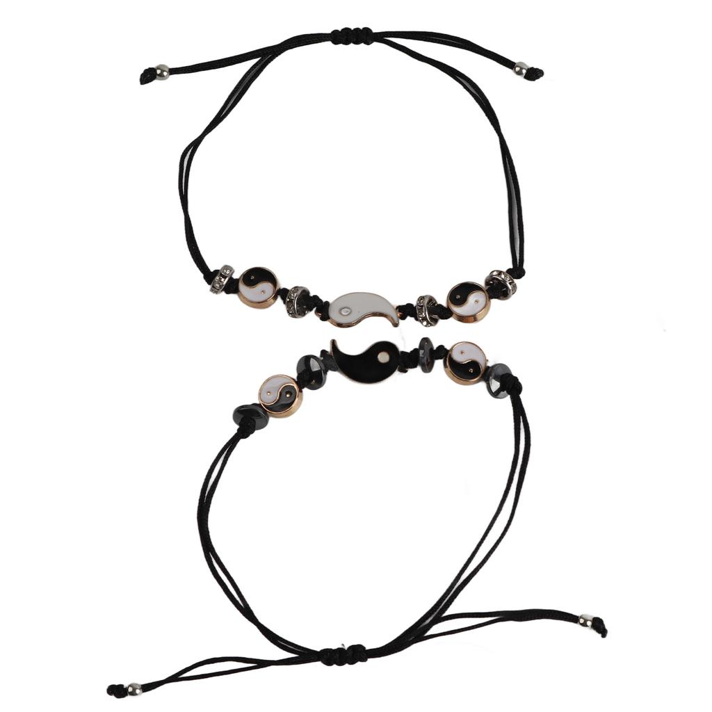 1 пара браслетов Тай Чи, нейлоновый тканый регулируемый браслет Инь Ян пара, декоративный браслет