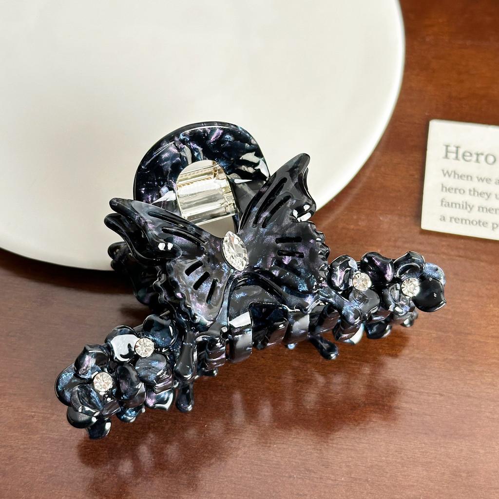 Rhinestone Butterfly Glamorous Hair Claw Clip For Trendy Updo And Styles Ponytail