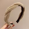 New Simple Wide Side Edge Fabric Hair Band Women Fashion Korean Retro Braided Headband Solid Knot Hoop Girls Hair Accessories