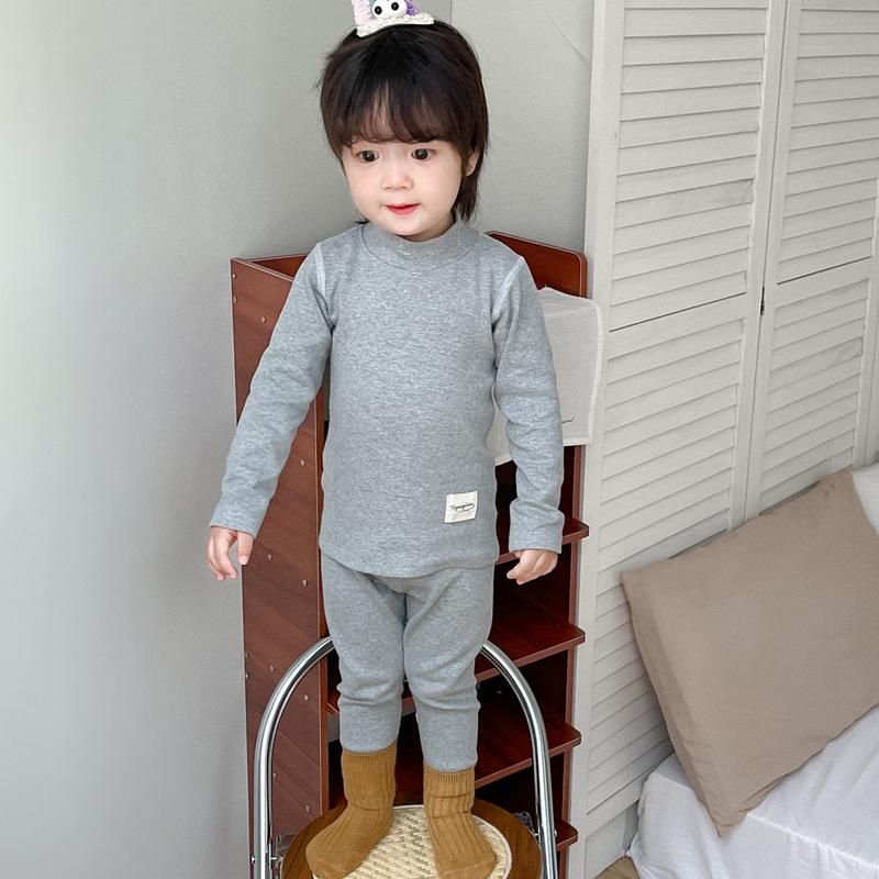 Осенне-зимний детский комплект термобелья без следов, детская однотонная одежда, нижняя часть рубашки, штаны, термокостюм