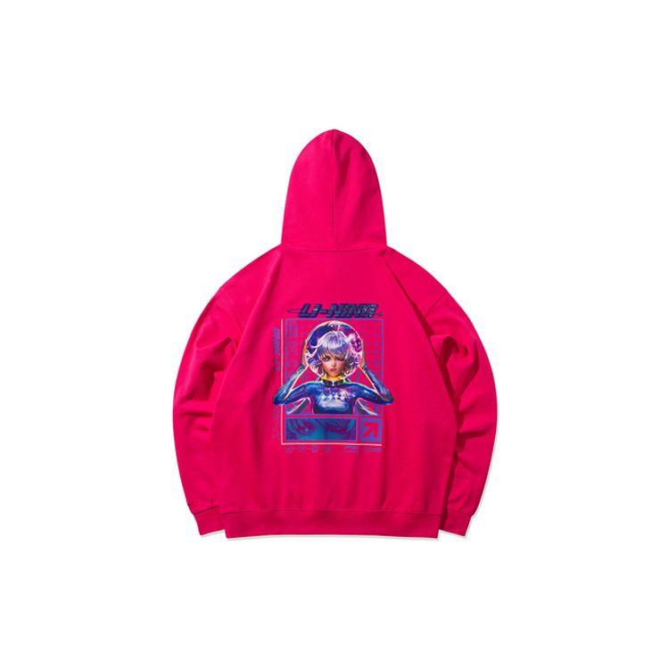 Li Ning X QQ Dance Collaboration свободный свитер с капюшоном мужские толстовки малиново-красный AWDQC37-1