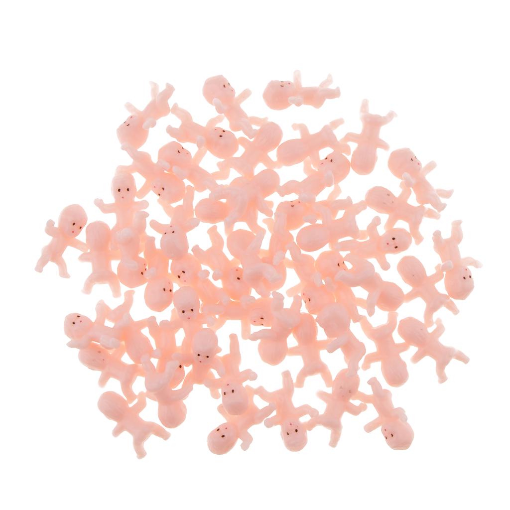 50pcs Mini Newborn Baby Doll Toy Shower Decor Party Bag Filler  Pink