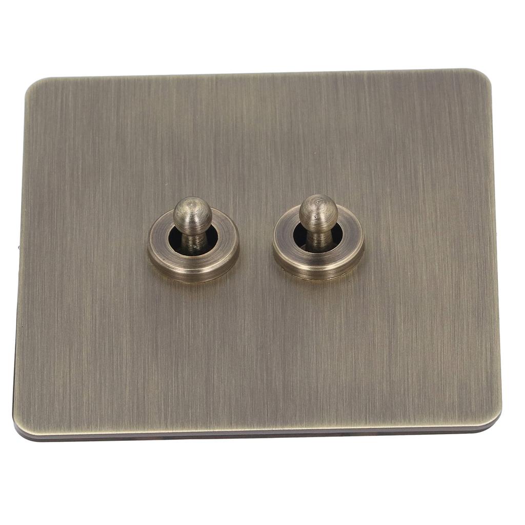 2 Way Toggle Switch Antique Bronze Texture Stainless Steel Panel Toggle Switch AC250V