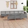 Day and Night - Day and Night Garden Furniture Set 11 Pieces Solid Gray Pine Wood