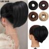 Синтетические булочки для волос, шиньон, пончик, прямой хвост, булочка, наращивание волос, натуральный шиньон для женщин, одежда для косплея