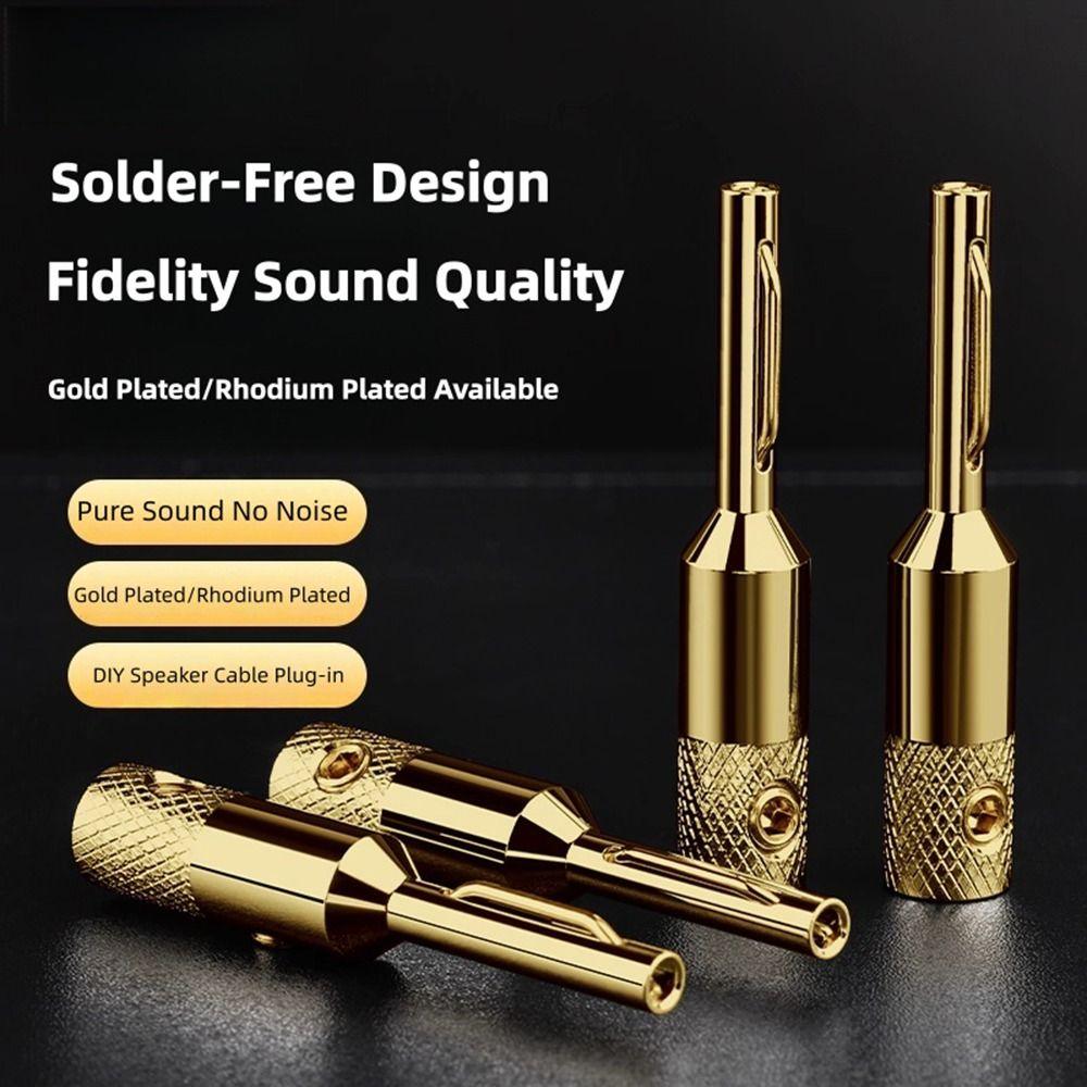 1Pcs Rhodium Plated Audio Speaker Banana Connector Amplifier Cable Jack Plug Audio Video System