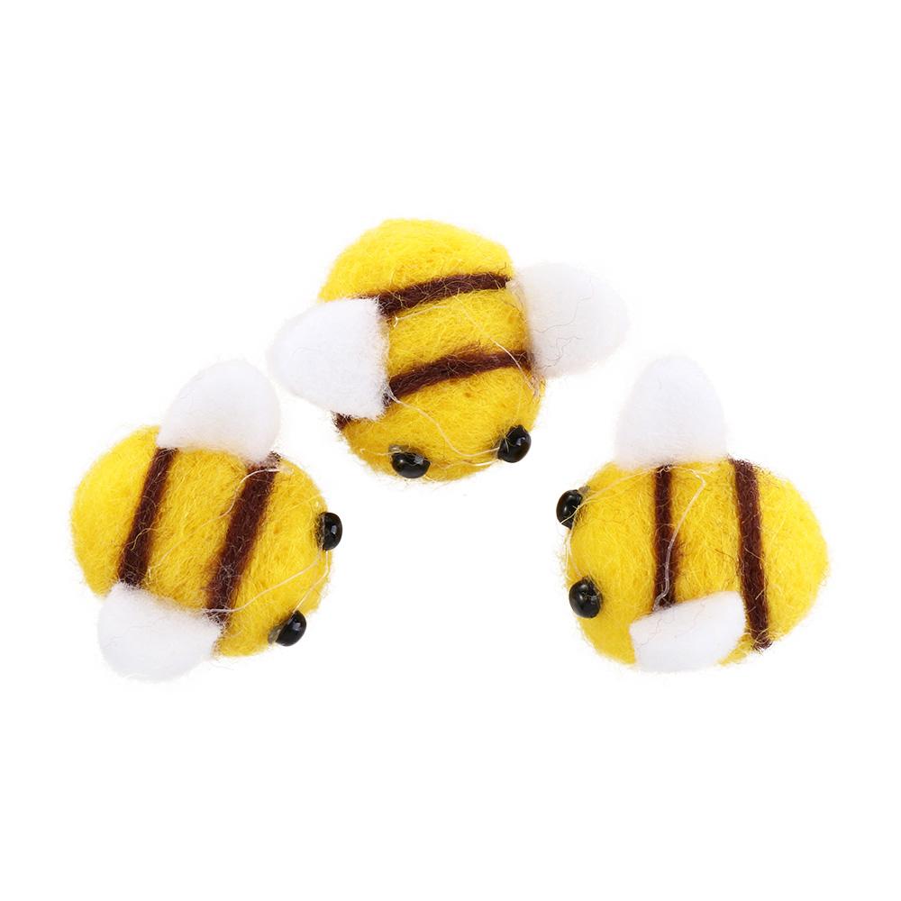 Scrapbooking Party Cute Nursery Wool Felt Baby Shower Bumble Bees Plush Balls Ornament Toys Craft