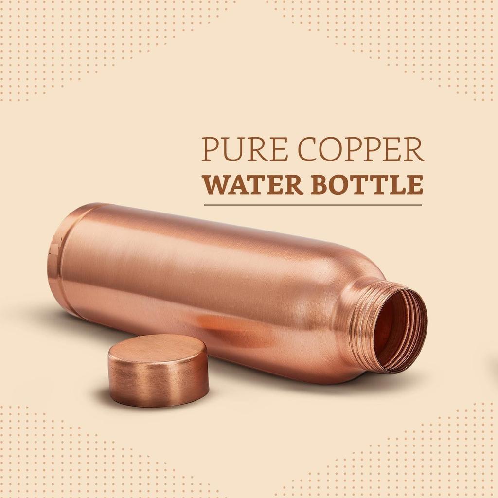 Copper Leak-Proof Mat Finish Bottles | 950 Ml | Pure Copper | Elegant Matte Texture | Daily Wellness Bottle