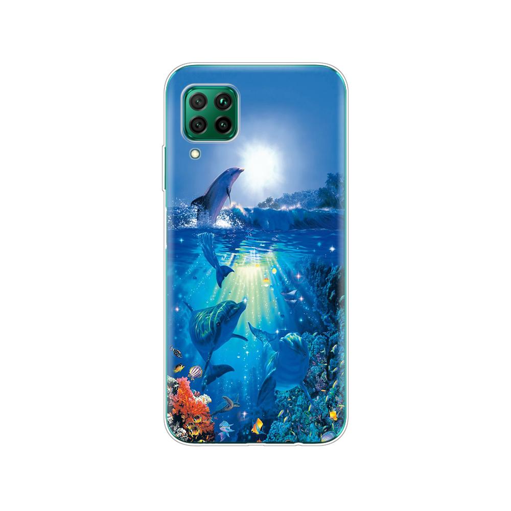 Чехол для huawei p40 lite E p40 pro P smart 2020 Чехол для huawei Y5P Y6P Y7P Y8P Y6S Y9S NOVA 5T дельфин танцует и прыгает