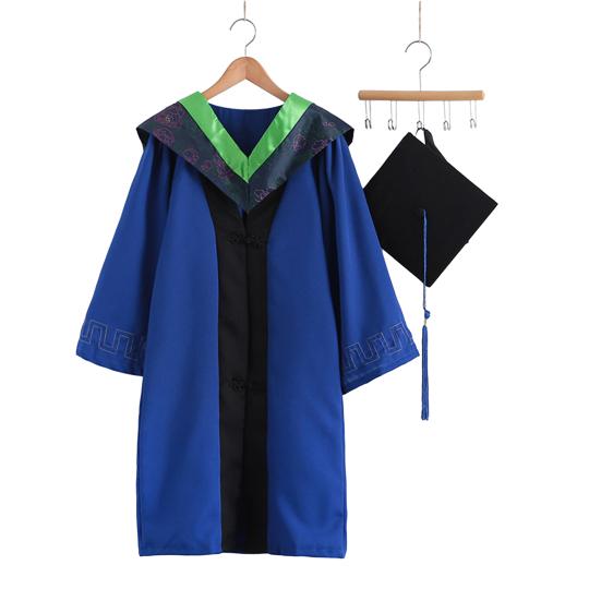 Graduation Gown with Cap Tassel Long Sleeves Anti-Wrinkle Traditional Academic Robe Ceremony Graduation Attire