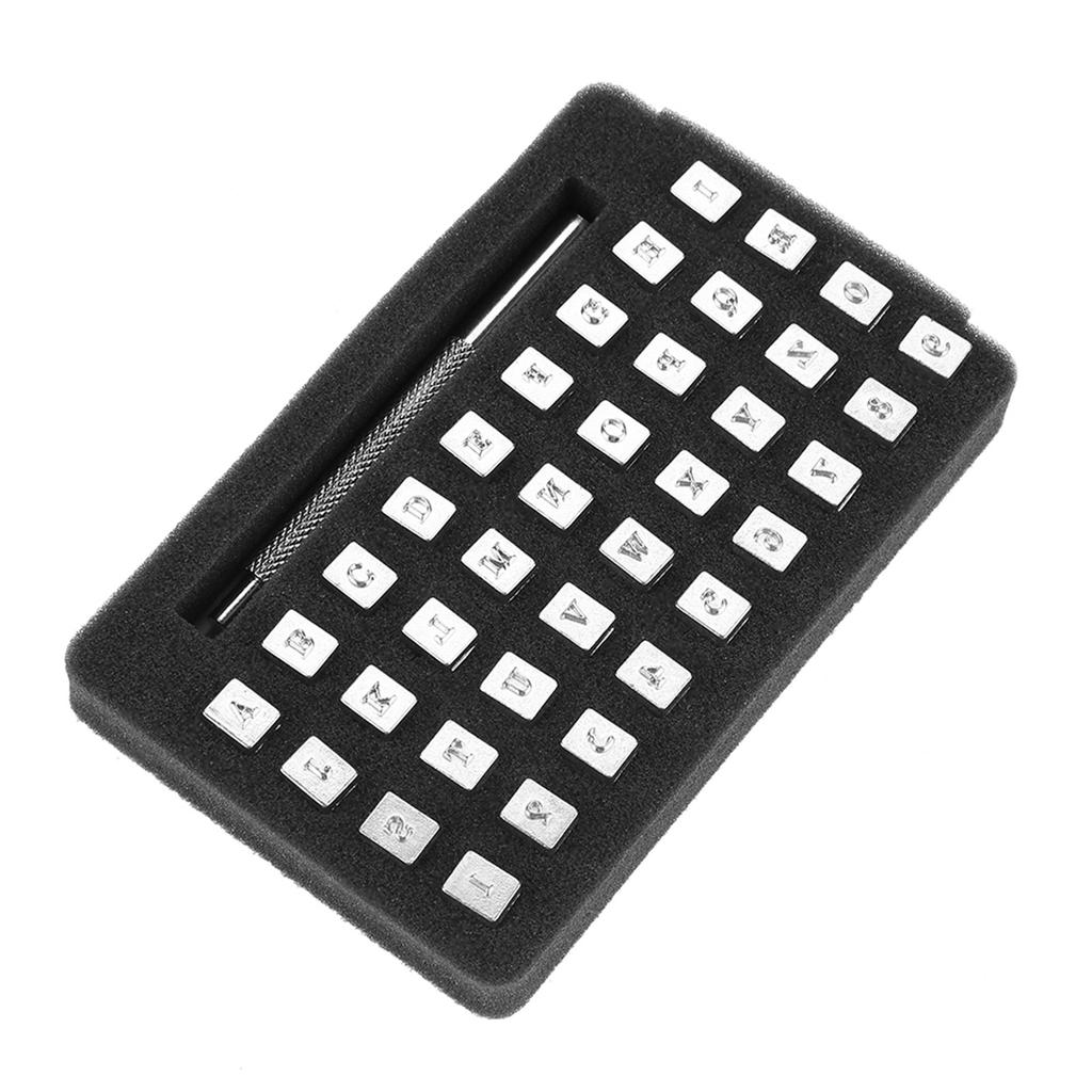 36 шт., стальной штамп с буквами и номерами, штамп для кожи, перфоратор для печати на коже своими руками