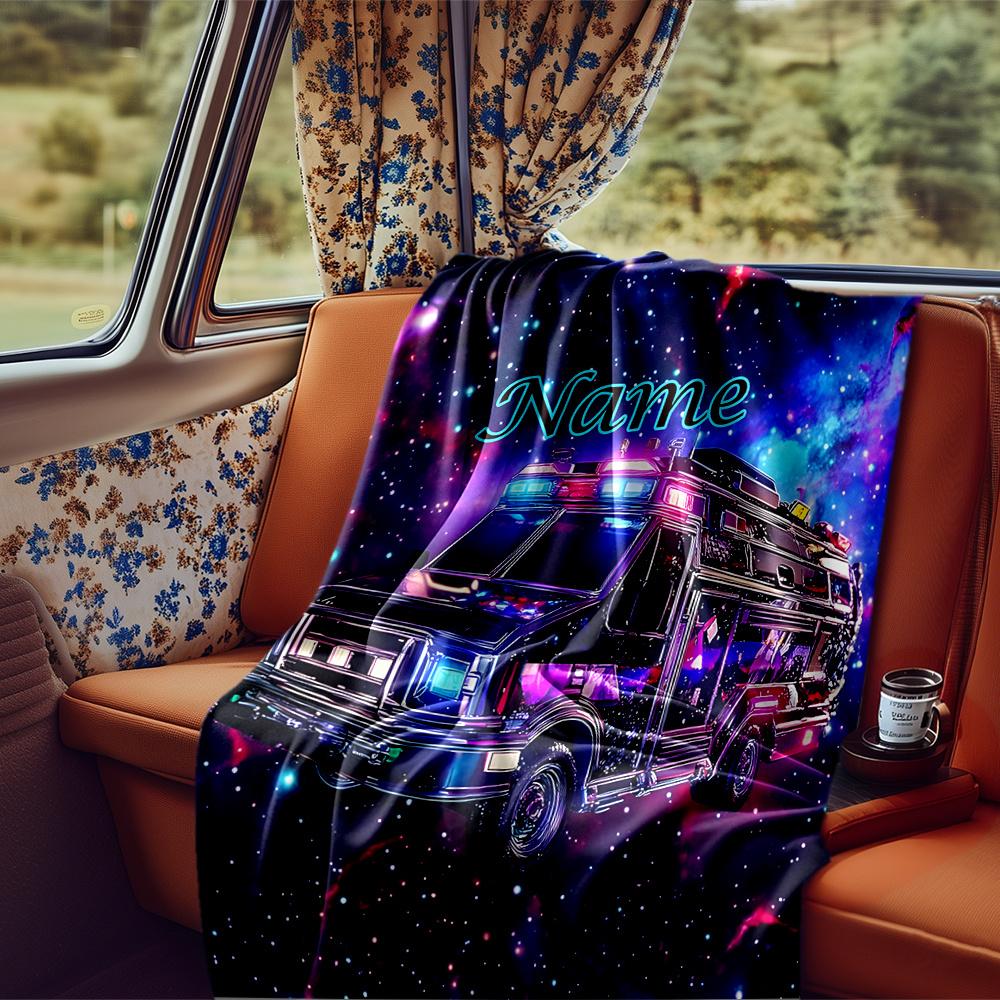 Ambulance Emergency Slogan Goes Here Personalized Name Blanket Soft Comfortable Stylish Blanket Car Blanket Perfect For Travel Camping Outdoor Home