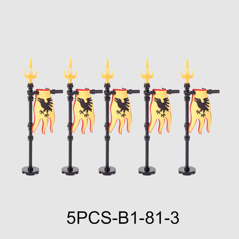 Средневековые военные флаги, серия «Военный замок», рыцарь, солдат, воин, аксессуары, строительные блоки, Древний Священный Рим, кирпичики, игрушки, подарки.