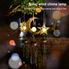 Solar Moon Wind Chimes Metal Moon Chimes Decorative Outdoor Hanging Decoration Garden Wind Bells for Garden Patio Yard