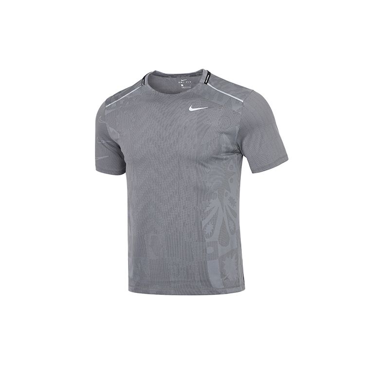 Nike TechKnit Wild Run Reflective Stripe Running Short Sleeve T-Shirt Men Tops Gray CJ5815-010