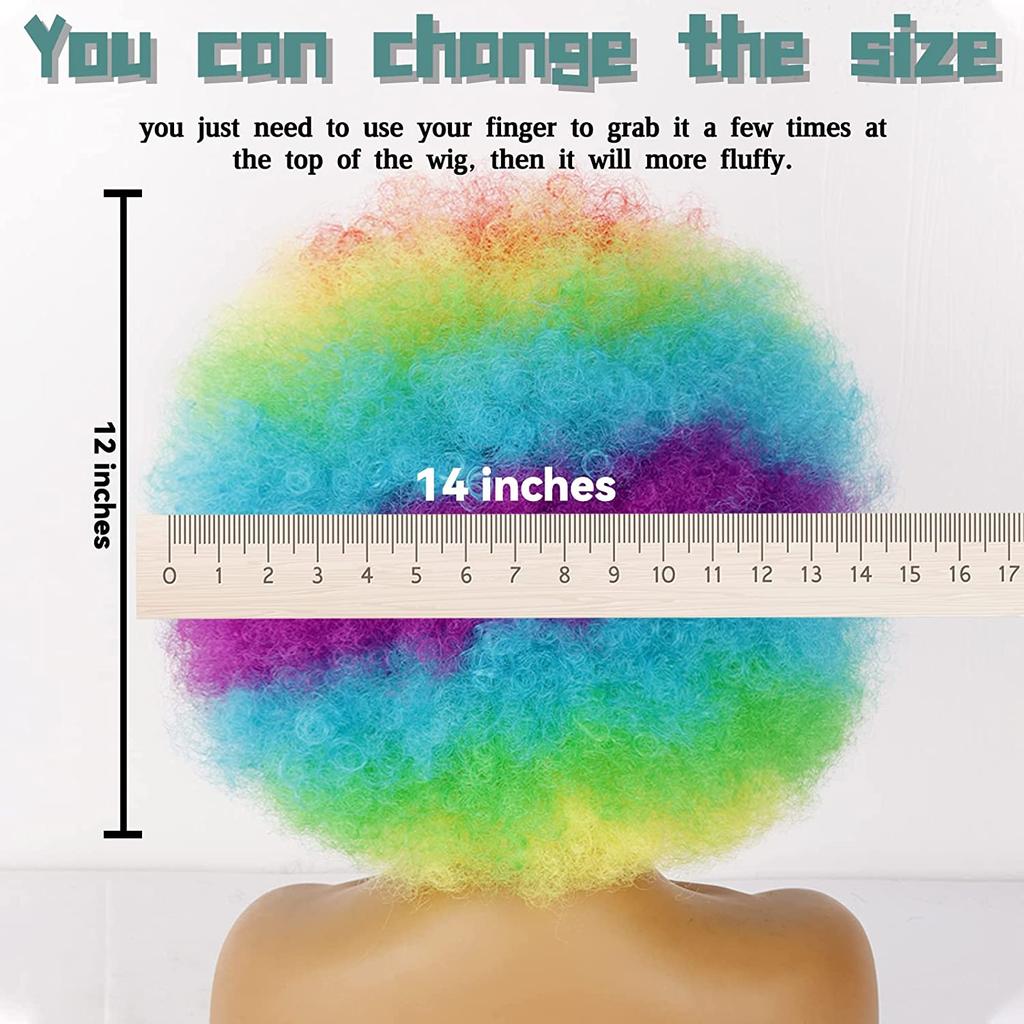 MISSQUEEN Радужный вьющийся афро парик для детей и женщин, синтетическое волокно, вьющийся афро парик, косплей, повседневная одежда, странный вьющийся парик