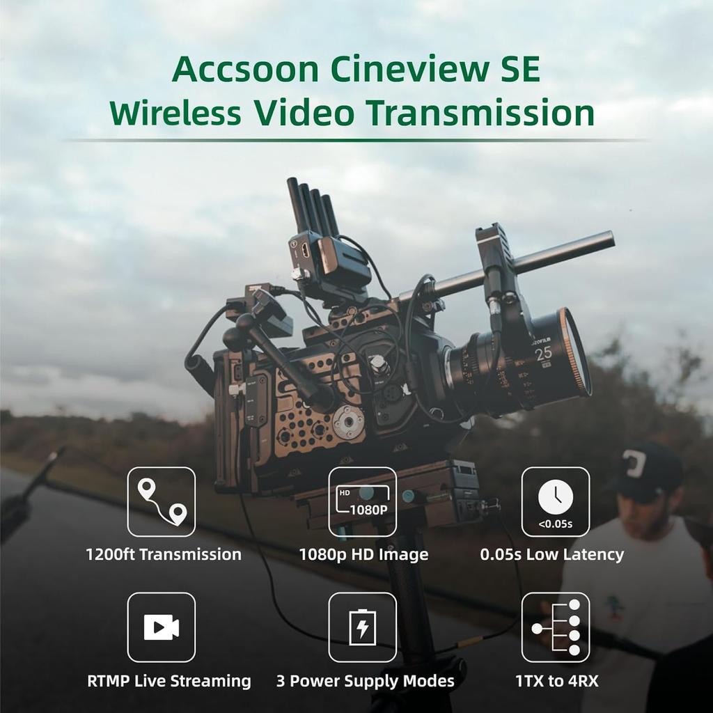 Официальная система передачи видеосигнала Accsoon CineView SE HDMI и SDI Передатчик Приемник Двухдиапазонная потоковая передача в реальном времени 1080p 60 кадров в секунду 350 м Передача